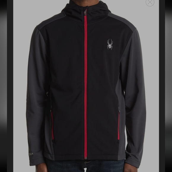 Spyder Other - SPYDER Mens Hydroweb Hooded Softshell Jacket